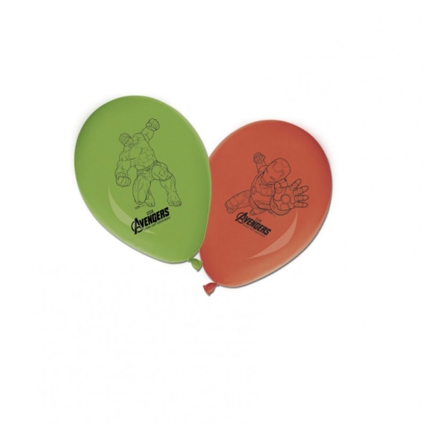 Avengers latexkaraktärsballonger (paket med 8) One Size Green/O Green/Orange One Size