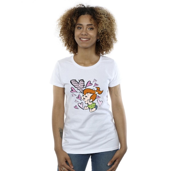 The Flintstones Dam/Damer Pebbles Love Love Love Bomull T-S White S
