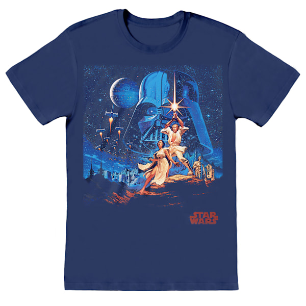 Star Wars Unisex Vuxen Poster T-Shirt S Marinblå Navy S