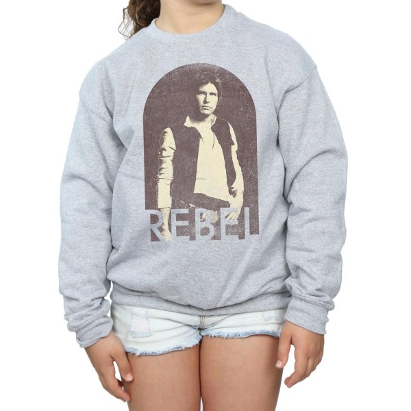 Star Wars Girls Han Solo Rebel Sweatshirt 9-11 år Sport Gre Sports Grey 9-11 Years