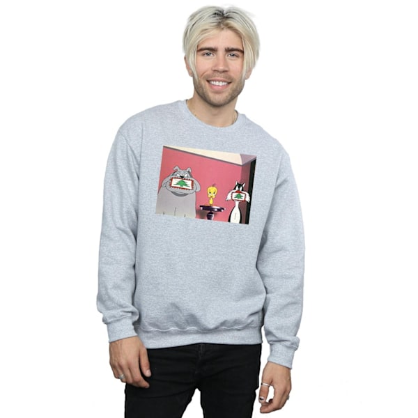 Looney Tunes Julvykort Sweatshirt för Män 3XL Sports Grey Sports Grey 3XL