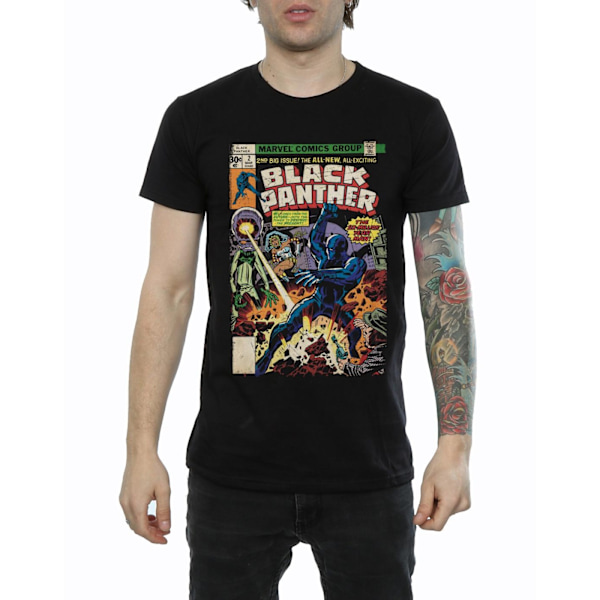Black Panther Herr Cover Bomull T-shirt XL Svart Black XL