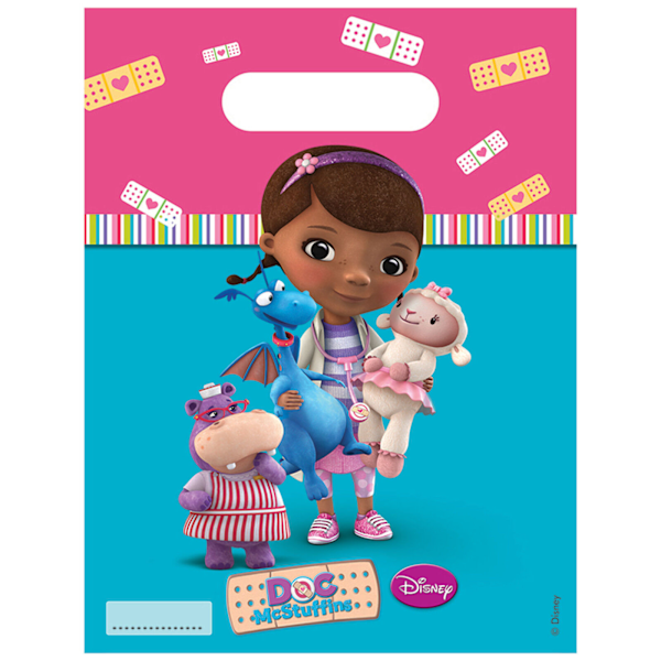 Doc McStuffins Plast Partypåsar (6-pack) One Size Blå/Rosa Blue/Pink/Brown One Size