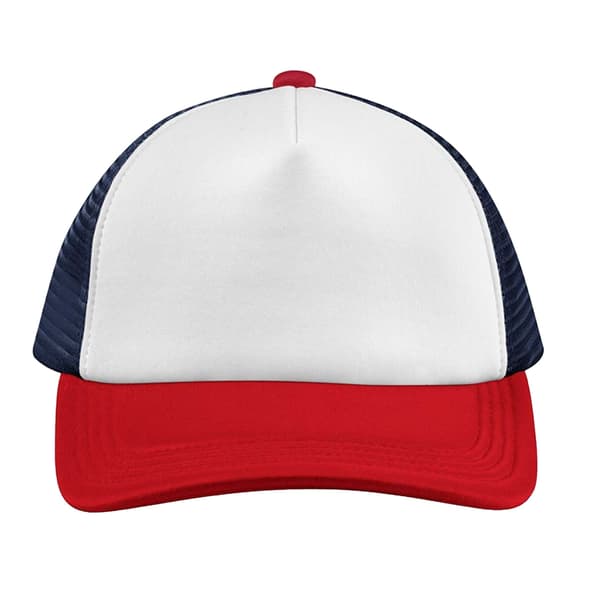 Beechfield Unisex Vuxen Retro 5 Panel Trucker Keps En Storlek Marinblå Navy/Red One Size