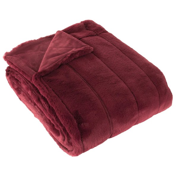 Riva Home Empress Faux Fur Throw 140 x 200cm Ruby Ruby 140 x 200cm
