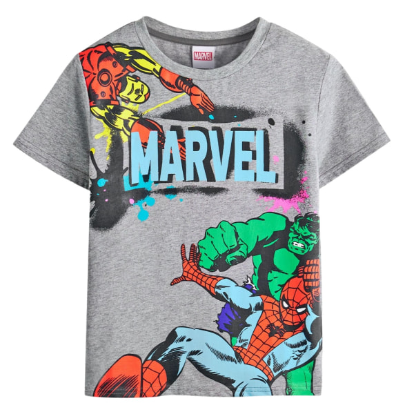 Marvel Avengers Boys Characters T-shirt 7-8 år Grå Grey 7-8 Years