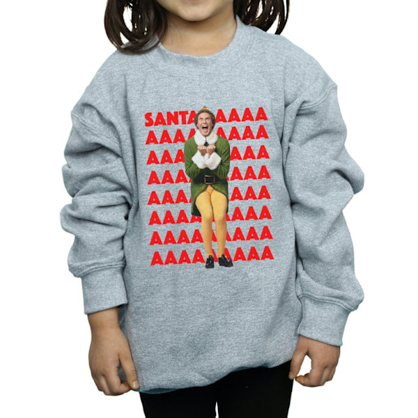 Elf Girls Buddy Santa Scream Sweatshirt 5-6 år Sports Grey Sports Grey 5-6 Years