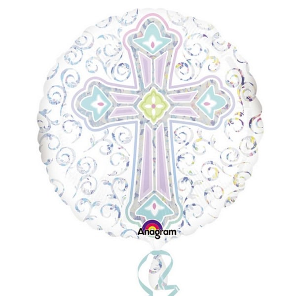 Amscan Radiant Cross Rund Folieballong En Storlek Flerfärgad Multicoloured One Size
