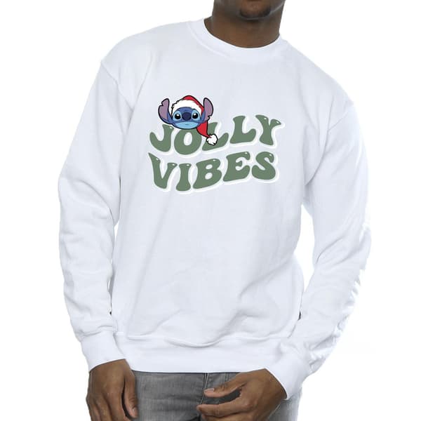 Disney Herr Lilo & Stitch Jolly Chilling Vibes Sweatshirt M Vit White M