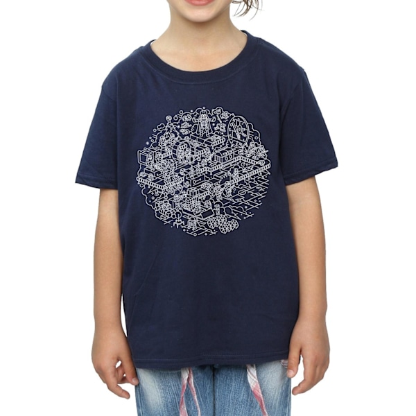 Star Wars flickor jul Dödsstjärnan bomull T-shirt 9-11 år Navy Blue 9-11 Years