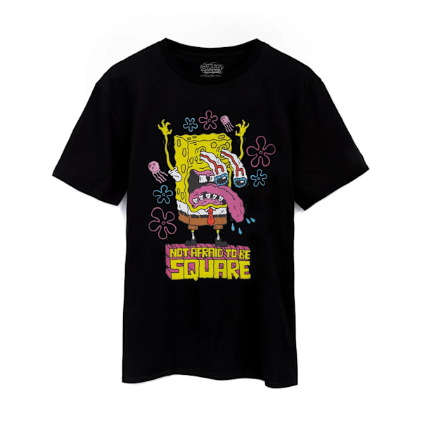 SpongeBob SquarePants T-shirt för män - Not Afraid to Be Square - M - Svart Black M