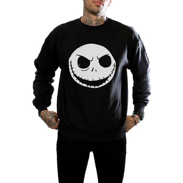 Nightmare Before Christmas Jack Skellington Sweatshirt för män i bomull Black S