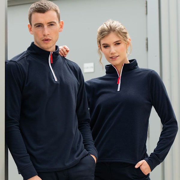 Finden & Hales Herr 1/4 Dragkedja Långärmad Pipad Fleece Topp XS Nav Navy/White XS