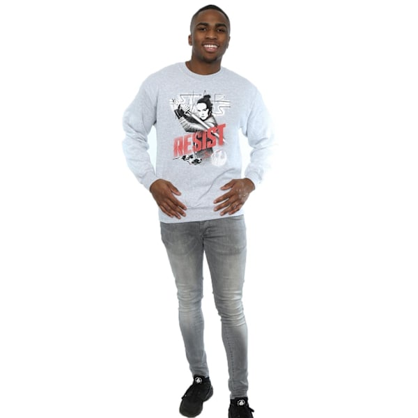 Star Wars Mens The Last Jedi Rey Resist Sweatshirt S Sports Grå Sports Grey S