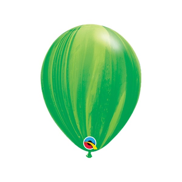 Qualatex Superagate Latex virvelballonger (paket med 25) One Size Green/Lime Green One Size