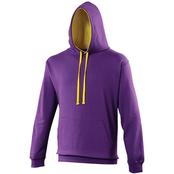 Awdis Varsity Hooded Sweatshirt / Hoodie M Lila / Solgul Purple / Sun Yellow M