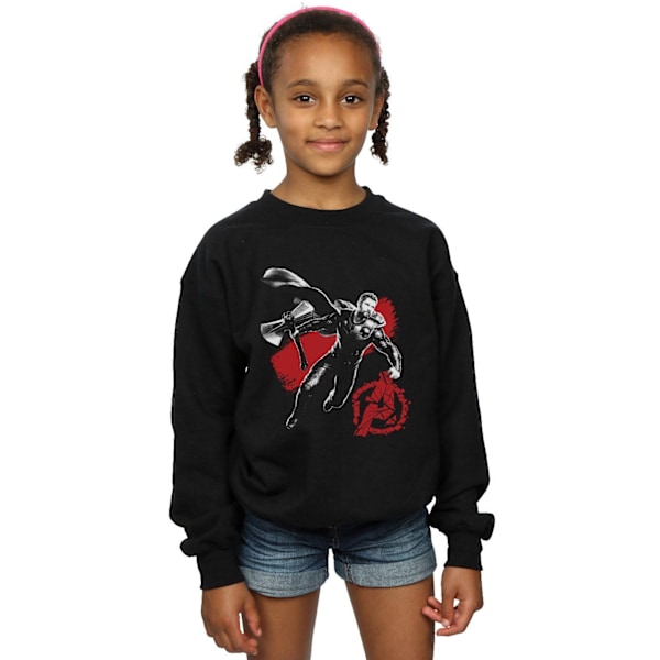 Marvel Girls Avengers Endgame Mono Thor Sweatshirt 7-8 år Blå Black 7-8 Years