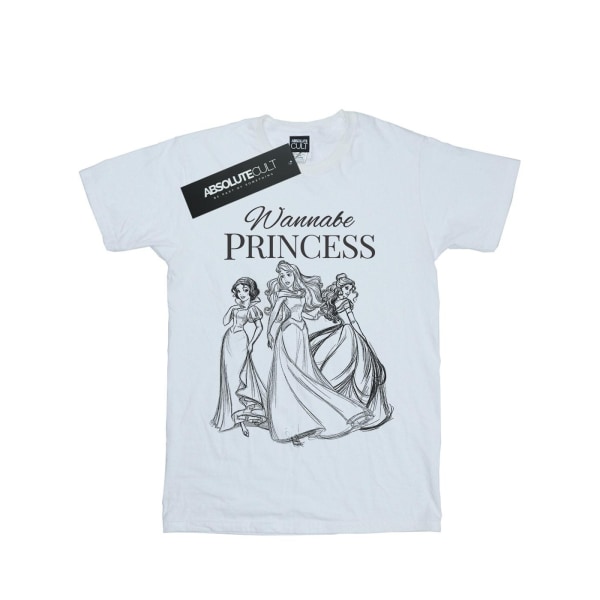 Disney Princess Girls Wannabe Princess Cotton T-Shirt 5-6 år White 5-6 Years