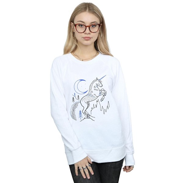 Harry Potter Dam/Dam Unicorn Line Art Sweatshirt XXL Vit White XXL