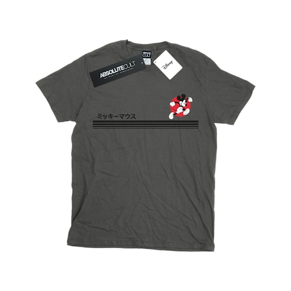 Disney Dam/Damer Mickey Mouse Löpning Bomull Pojkvän T-Sh Charcoal XL