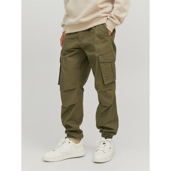 Jack And Jones Herr Enfärgade Cargobyxor L Olivgrön Natt Olive Night L