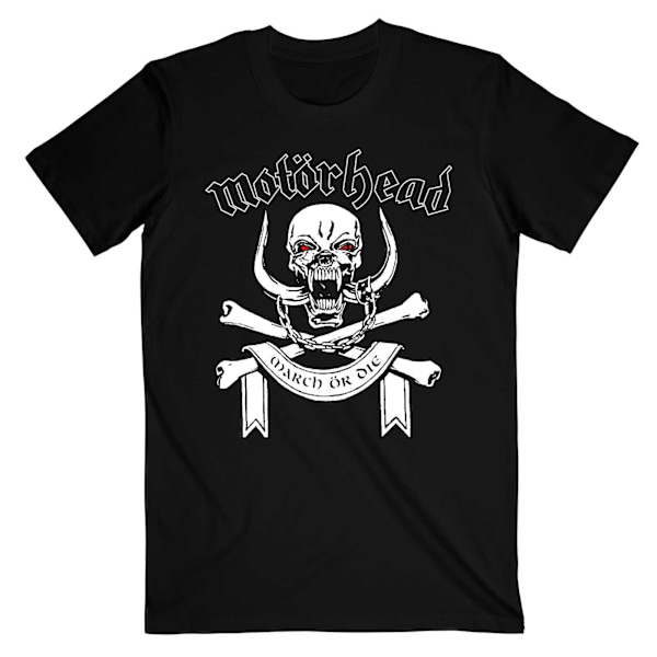 Motorhead Unisex Adult March Or Die Song Lyrics Bomull T-shirt Black XL