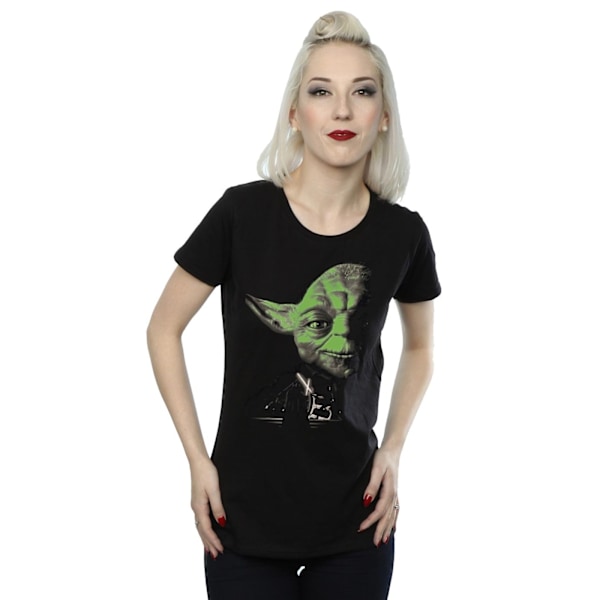 Star Wars Dam/Damer Yoda Grön Ansikte Bomull T-shirt L Svart Black L