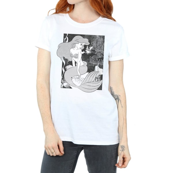 Den lilla sjöjungfrun dam/dam bomull pojkvän T-shirt XL Wh White XL