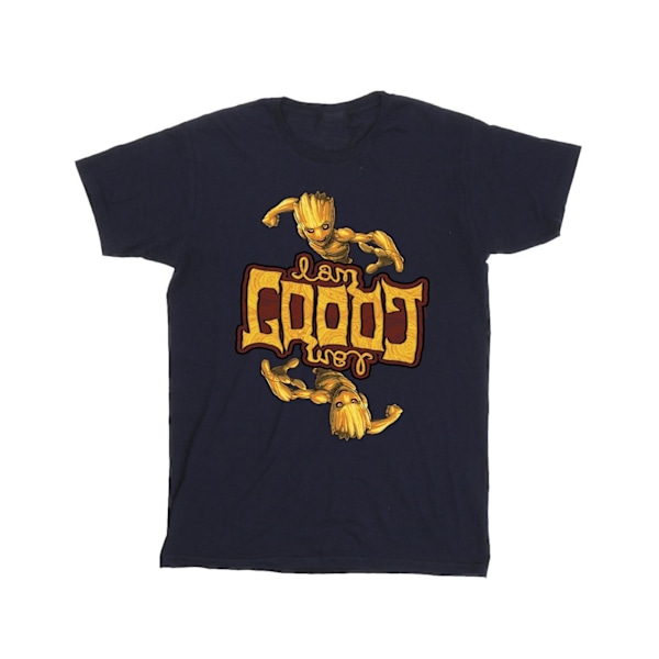 Marvel Herr Guardians Of The Galaxy Groot Inverted Grain T-Shir Navy Blue 4XL