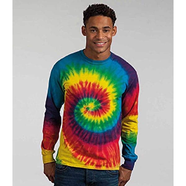 Colortone Adults Unisex långärmad Tie-Dye T-shirt M Rainbow Rainbow M