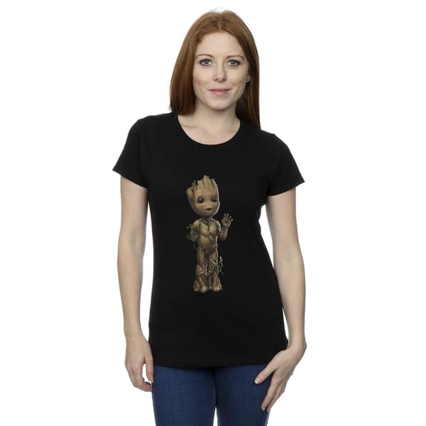 Marvel Dam/Dam I Am Groot Wave Pose T-shirt i bomull XL Svart Black XL