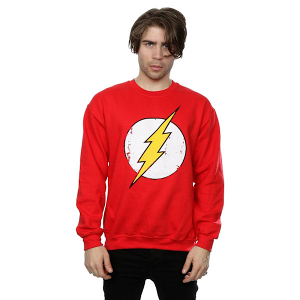 DC Comics Herr Flash Distressed Logo Sweatshirt L Röd Red L