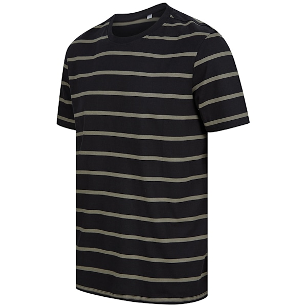 Front Row Unisex Randig T-shirt XS Svart/Khaki Black/Khaki XS