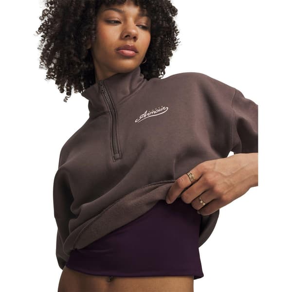 Under Armour Dam/Dam Rival Cropped Half Zip Tröja 16 Mocha 16 UK