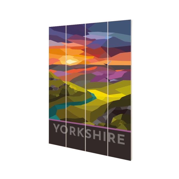 Georgina Westley Yorkshire Träplakett i målat glas 40cm x 59c Multicoloured 40cm x 59cm