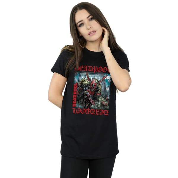 Marvel Dam/Dam Deadpool Here Lies Deadpool Bomull Boyfriend Black S