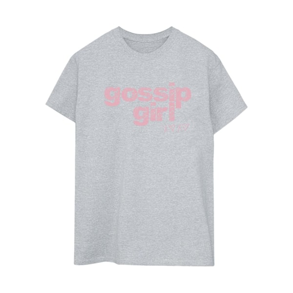 Gossip Girl Dam T-shirt med Swirl-logotyp i bomull, Boyfriend-modell X Sports Grey XL