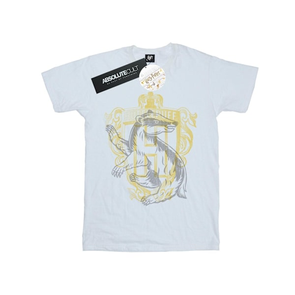 Harry Potter T-shirt för flickor med Hufflepuff-grävlingsvapen i bomull, 7-8 år White 7-8 Years