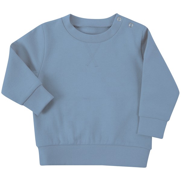 Larkwood Baby Sustainable Sweatshirt 0-6 månader Stenblå Stone Blue 0-6 Months