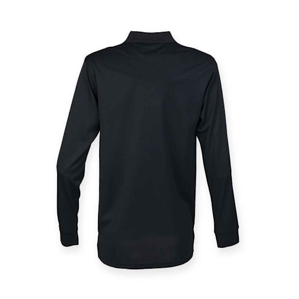 Henbury Unisex Långärmad Coolplus Piqué Poloshirt XXL Black XXL