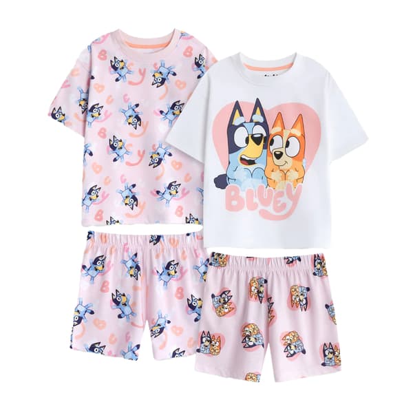 Bluey Flickor Bluey & Bingo Kort Pyjamas Set (2-pack) 6-7 år Multicoloured Print 6-7 Years