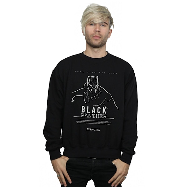 Marvel Herr Svart Panter Long Live The King Sweatshirt 4XL Bla Black 4XL