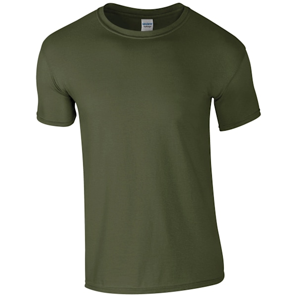 Gildan herr kortärmad mjuk t-shirt S militärgrön Military Green S