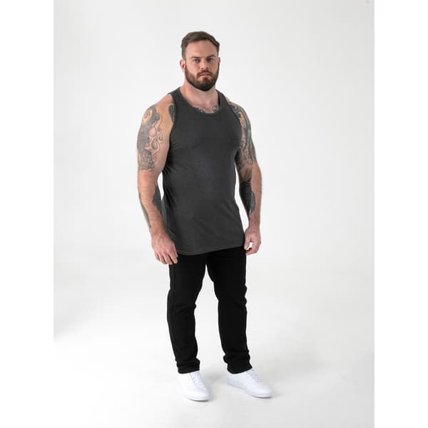 Duke Herr Tanktop Fabio 2 Kingsize 2XL Kolgrå Melange Charcoal Melange 2XL