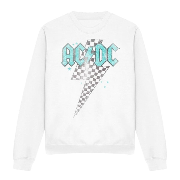 AC/DC Unisex Vuxen Skewed Checkerboard Bolt Sweatshirt M Vit White M