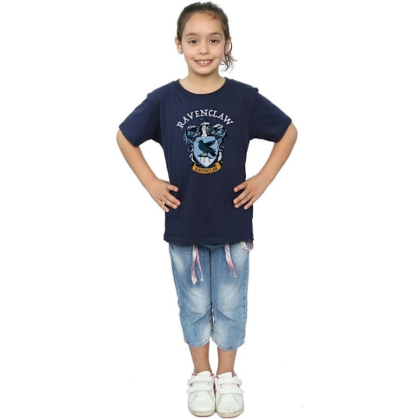 Harry Potter T-shirt i bomull för flickor, Ravenclaw, 5-6 år, marinblå Navy Blue 5-6 Years