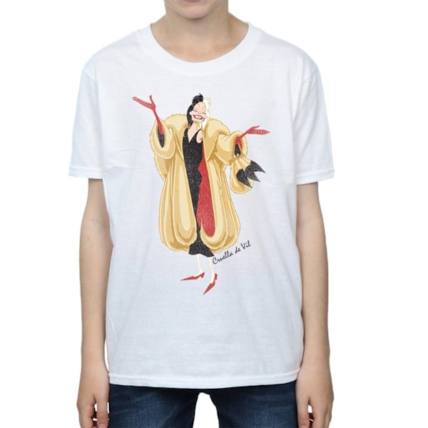 Disney Boys 101 Dalmatians Classic Cruella De Vil T-shirt 12-13 White 12-13 Years