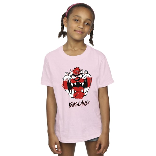 Looney Tunes Girls Taz England Face Bomull T-shirt 9-11 år B Baby Pink 9-11 Years