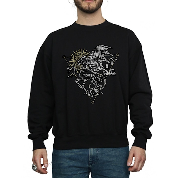 Harry Potter Thestral Line Art Sweatshirt för män 3XL Svart Black 3XL