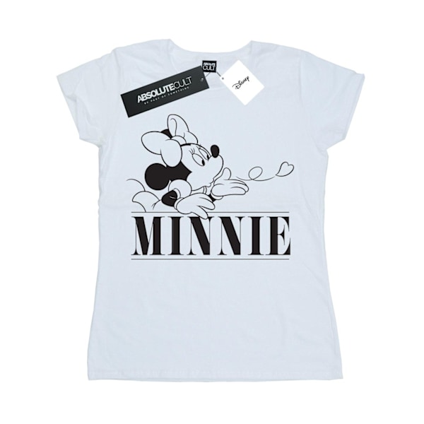 Disney Dam/Kvinnor Minnie Mouse Kiss Bomull T-shirt L Vit White L